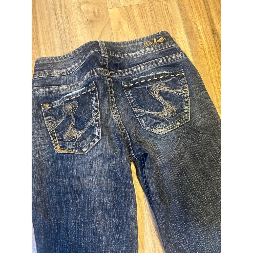 Silver Jeans Julia‎ Slim Bootcut Dark Wash Distressed Denim W26 L32 L9926SES337